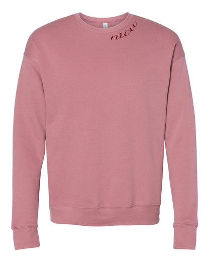 NICU Collar Rosewood Script Long Sleeve Sweatshirt