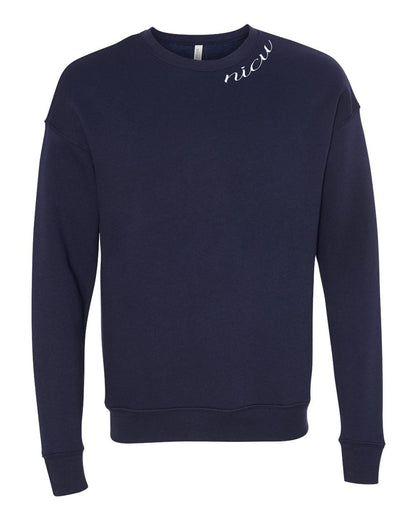 NICU Collar White Script Long Sleeve Sweatshirt