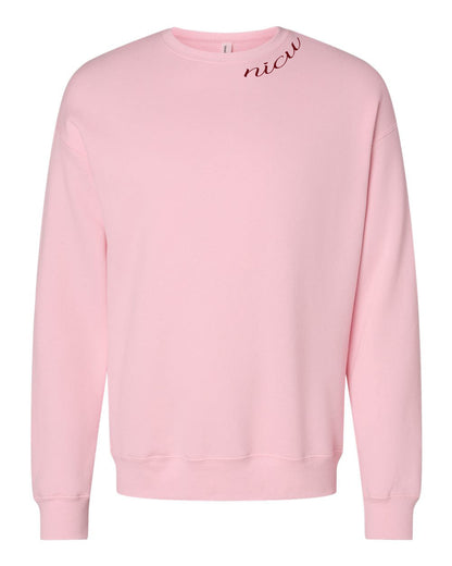 NICU Collar Rosewood Script Long Sleeve Sweatshirt